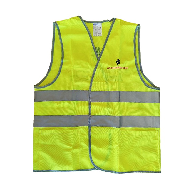 Жилет с светоотражающими элементами Промышленник сигнальный, жёлтый фото 1