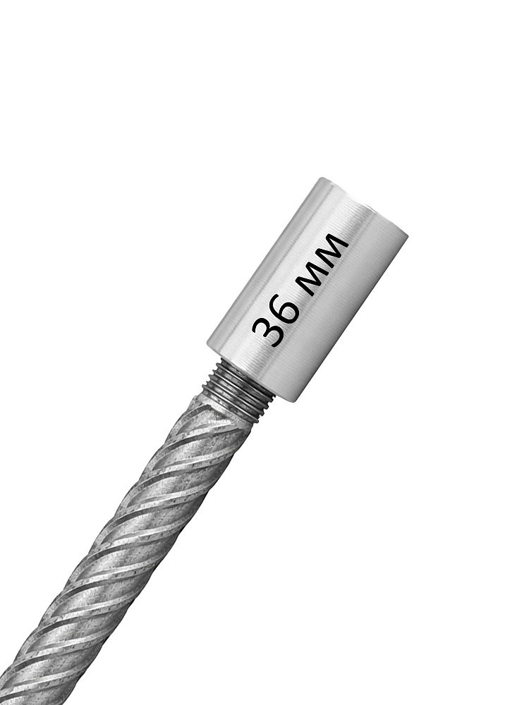 Муфта с цилиндрической резьбой для стыковки арматуры 36 мм фото 1