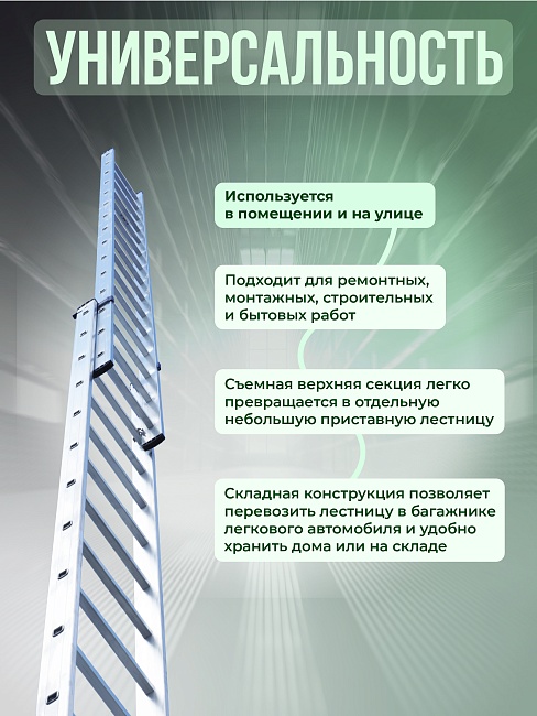 Лестница двухсекционная Alumet Ал 6217 фото 5