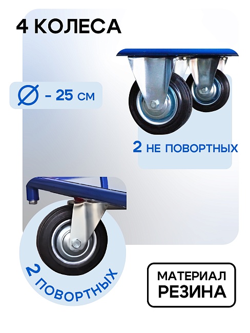 Платформенная тележка Промышленник 1400х800 П-8.14 250 мм фото 4