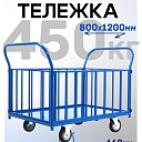 Платформенная тележка Промышленник 1200х800 ПБ-8.12 160 мм с трубчатыми бортами фото 1