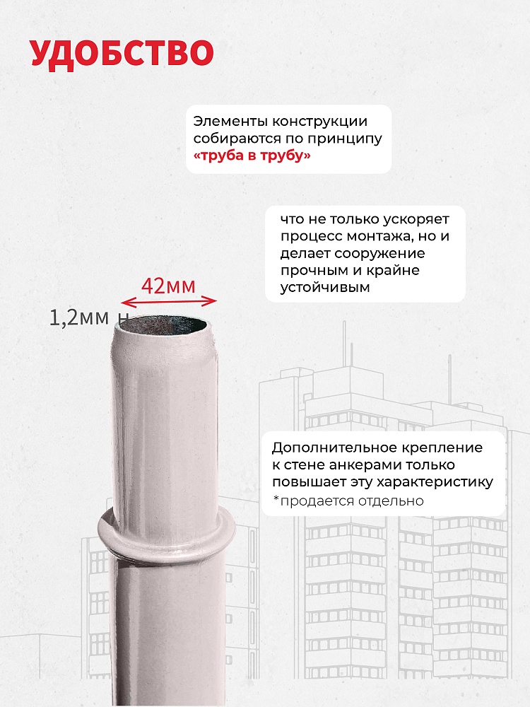 Леса строительные рамные ЛРСП 30 комплект 3x6 м фото 3