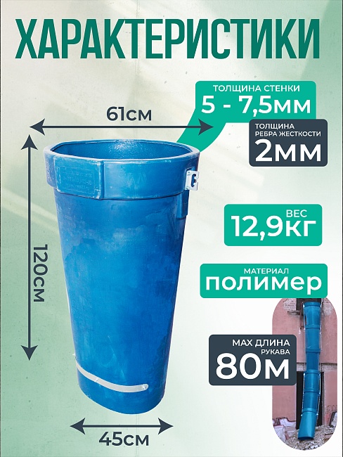 Мусоросброс Промышленник прямая секция ПРОФИ усиленная с цепями фото 2