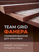 Купить Фанера TEAM GRID ламинированная 2440х1220х18 мм, береза, сорт 1/1