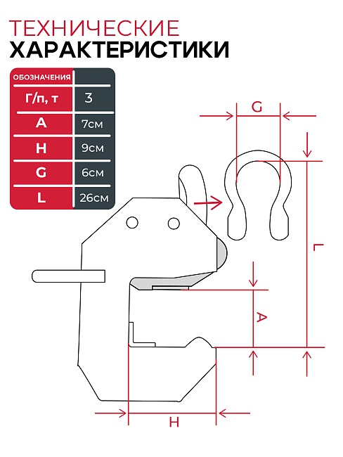 Захват монтажный Промышленник широкий оцинкованный 3,0 т фото 6