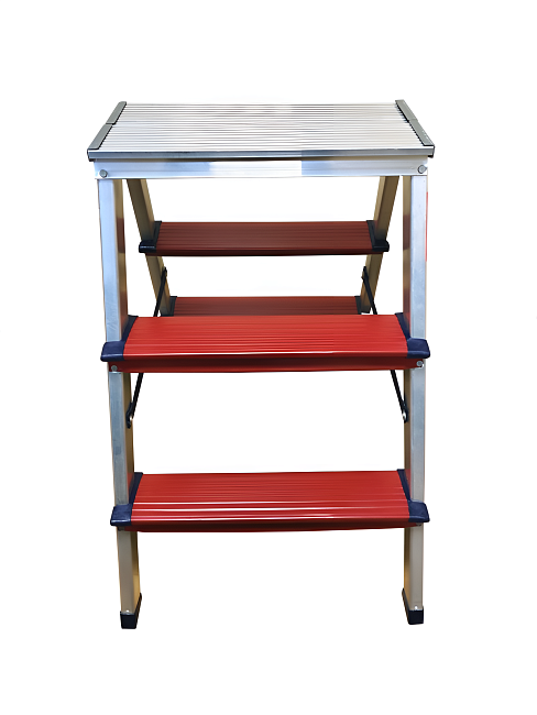 Двухсторонняя алюминиевая комбинированная стремянка  TeaM 3x3 фото 3