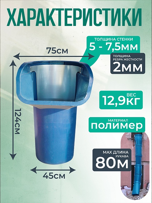 Мусоросброс Промышленник приемная секция ПРОФИ усиленная с цепями фото 2