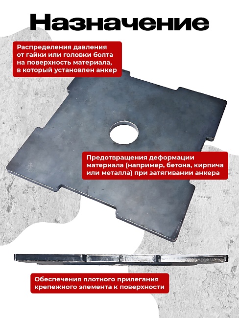 Шайба под анкер Промышленник 100х100 мм фото 2