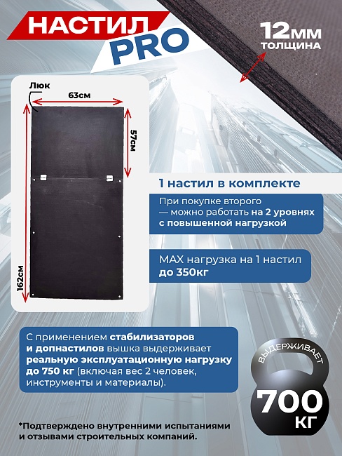 Вышка-тура Пром Ультра 700 усиленная 0.7х1.6 м, высота 5.2 м фото 8