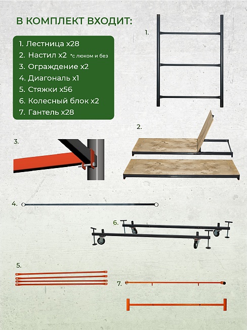 Вышка-тура TeaM ВСП 1.2х2.0, 17.2 м фото 2