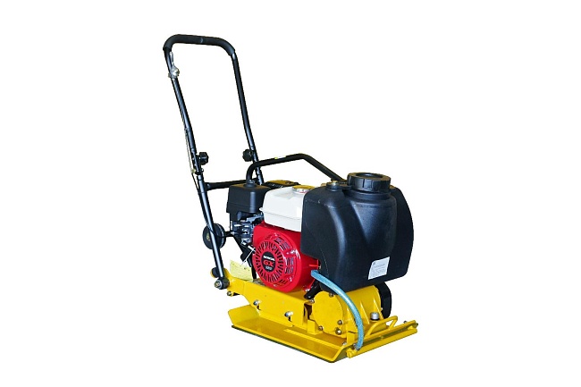 Виброплита бензиновая TeaM С-60 с двигателем Honda и баком для воды, колесами фото 1