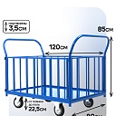 Платформенная тележка Промышленник 1200х800 ПБ-8.12 160 мм с трубчатыми бортами фото 2