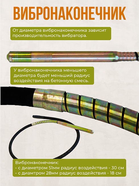 Гибкий вал с вибронаконечником  TeaM 3 м / 51 мм фото 7